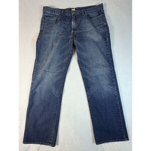 Lucky Brand Mens 34x30 Straight Leg Short Inseam Blue Jeans Zip Front